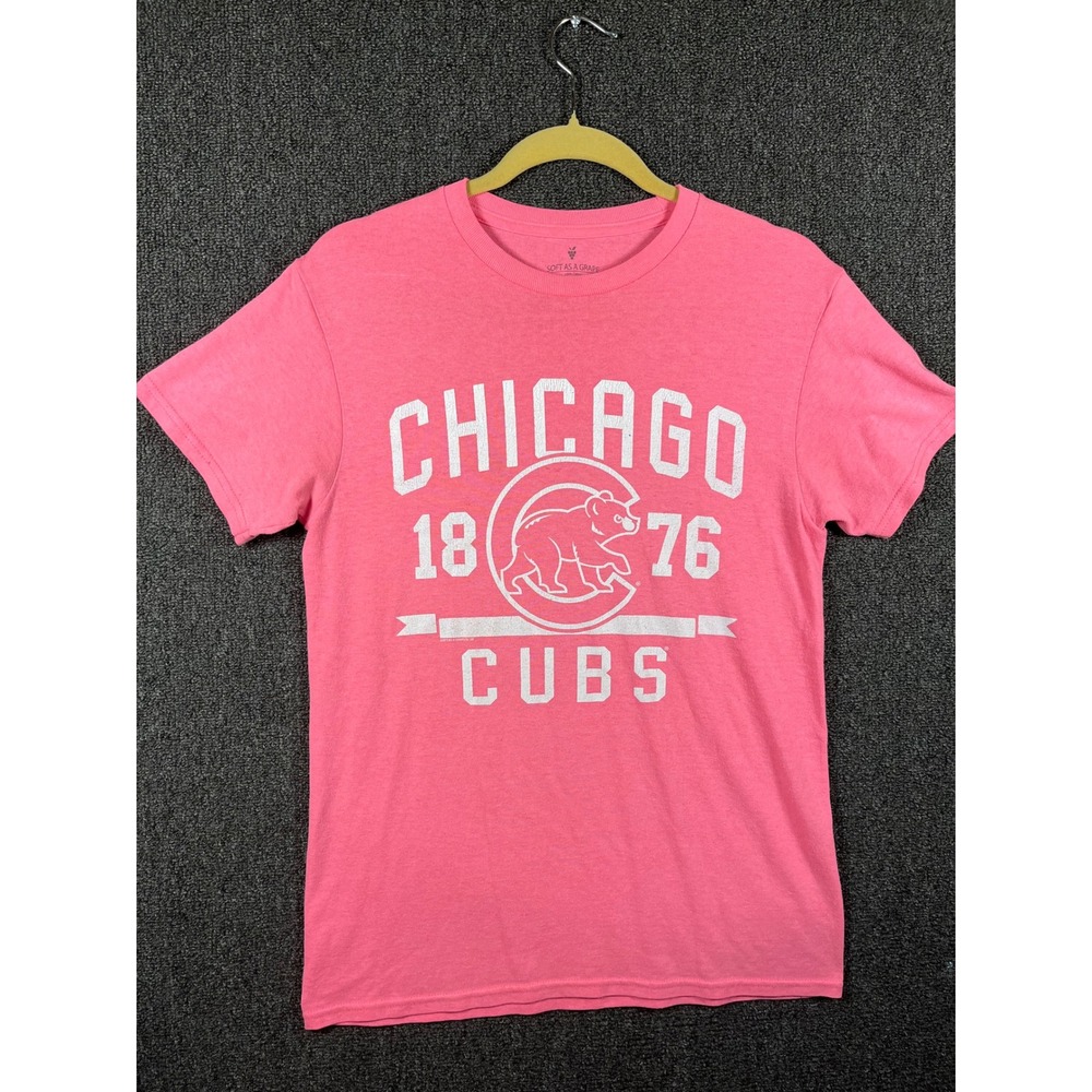 Soft as a Grape Chicago Cubs Womens Pink Graphic T-Shirt Small MLB Baseball Tee
